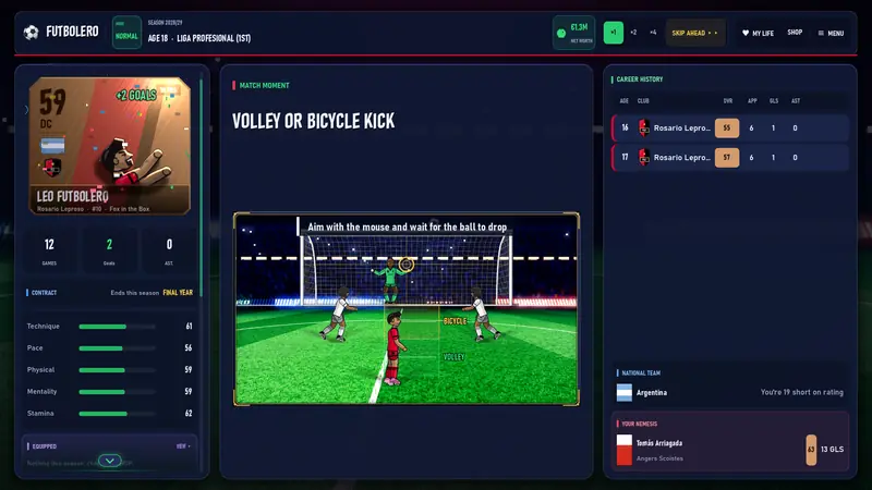 Volley or bicycle kick in the final