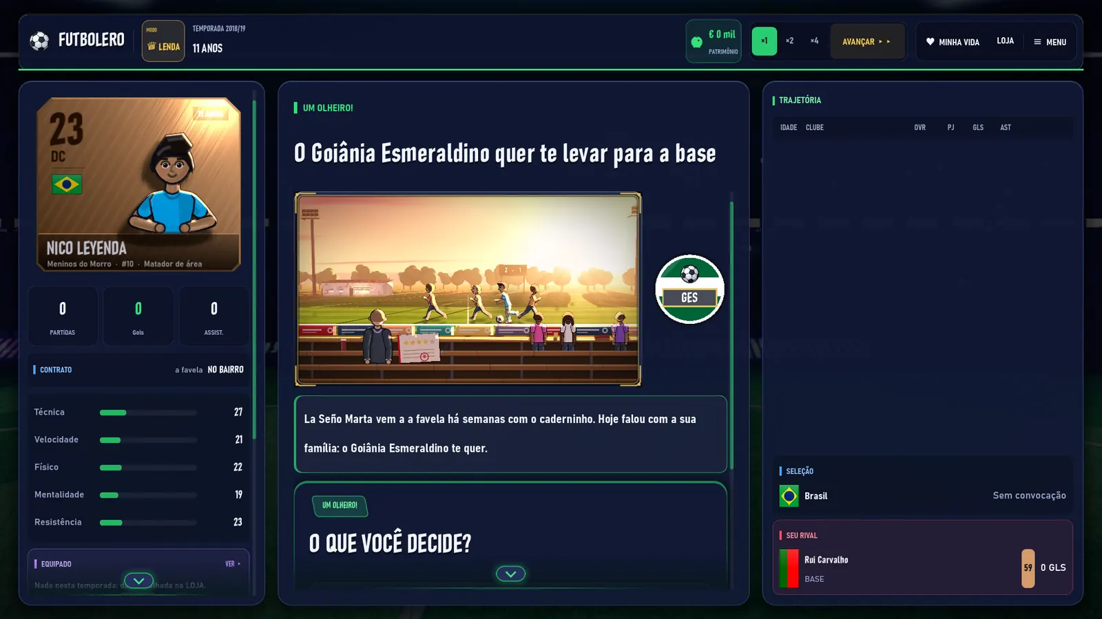 Um olheiro quer te levar para a base de um clube