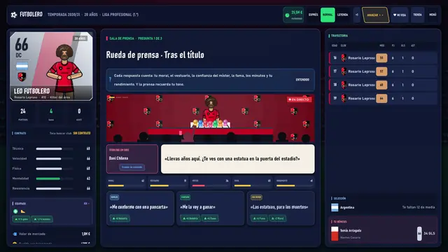 Rueda de prensa con la pregunta de un periodista